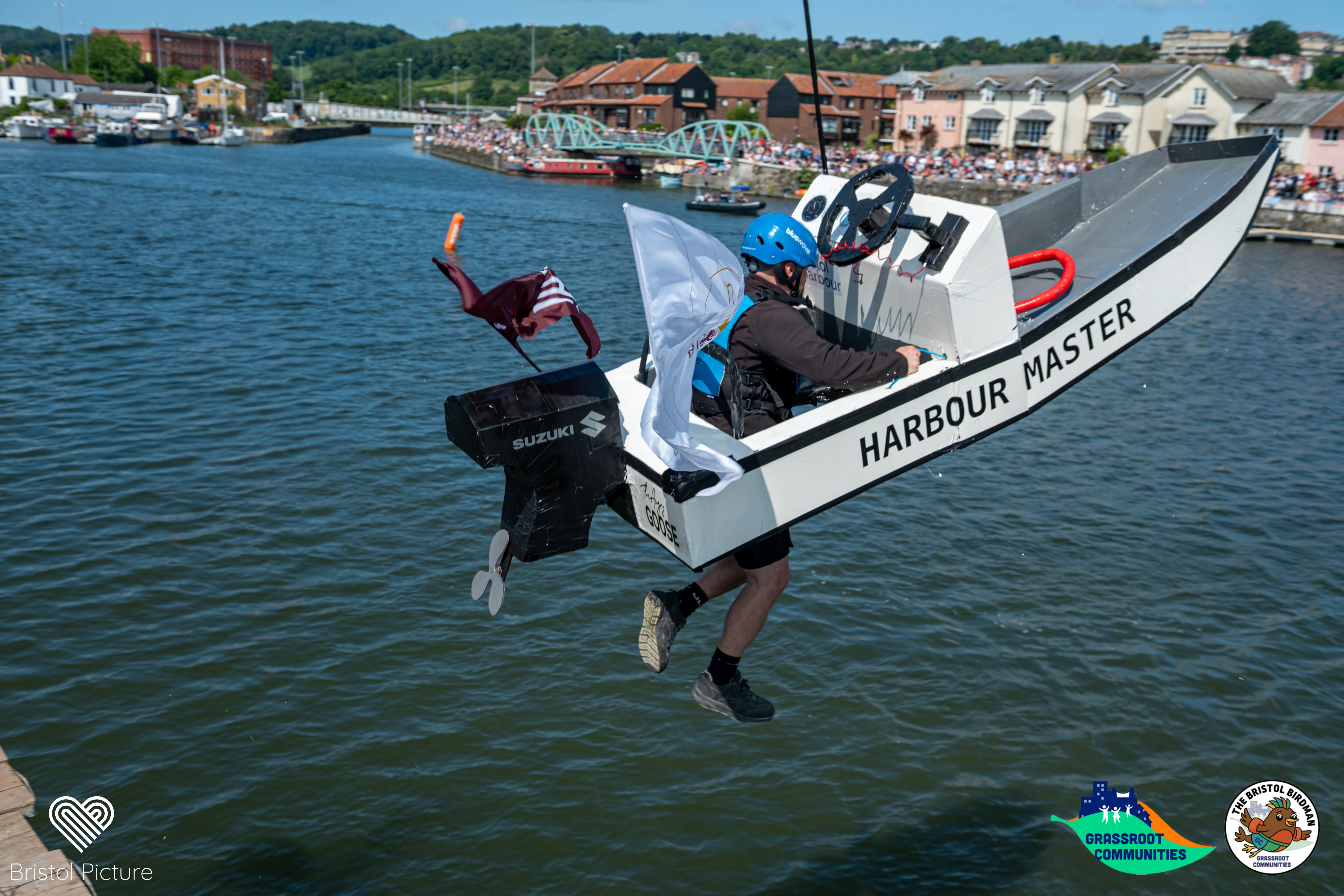 Harbour masters launch in their replica boat